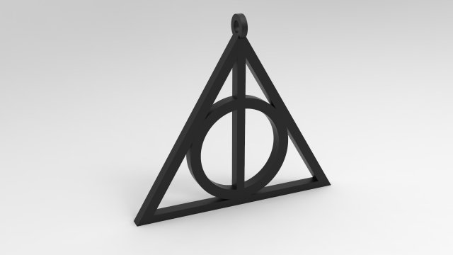 deathly hallows pendant for 3d print Model do druku 3D .c4d .max .obj .3ds .fbx .stl .blend 