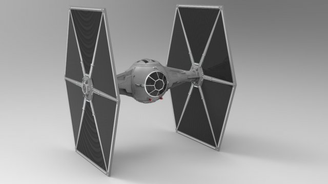 star wars tie fighter with interior 3D 프린트 모델 .c4d .max .obj .3ds .fbx .stl .blend 