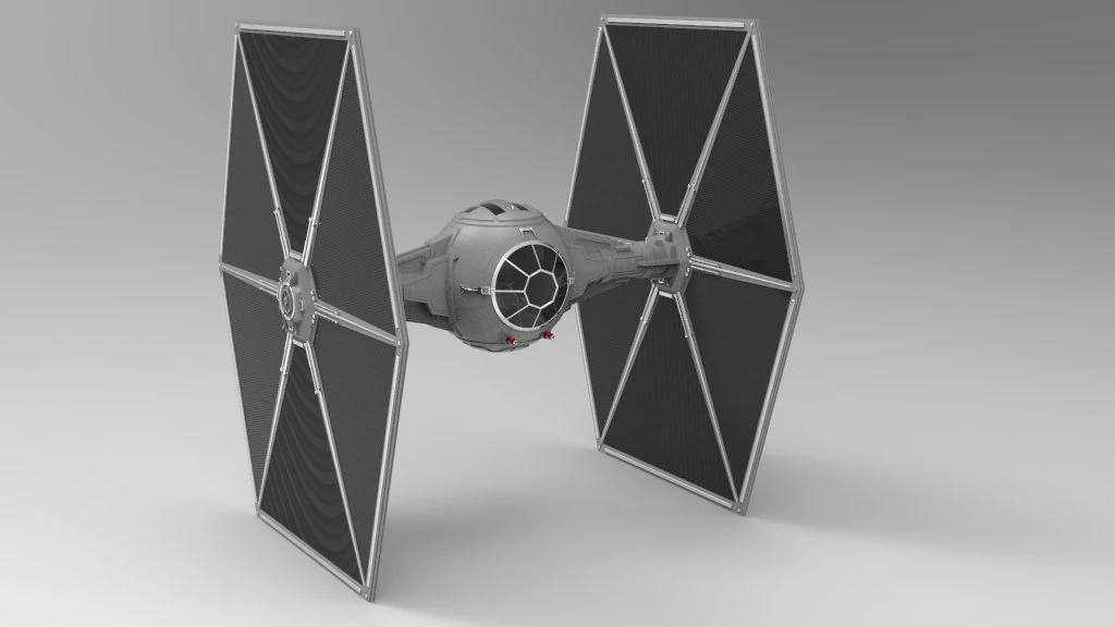 star wars tie fighter with interior 3D Print Model .c4d .max .obj .3ds .fbx .stl .blend 