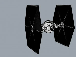 star wars tie fighter with interior 3D Print Model