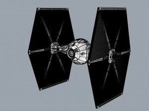 star wars tie fighter with interior 3D Print Model