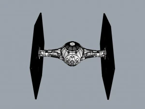 star wars tie fighter with interior 3D Print Model