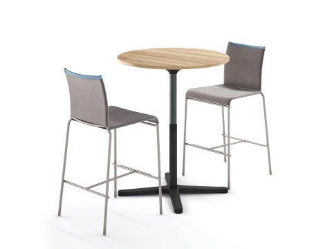 Vitra Super Fold table and Calligaris Web bar stool 3D Model
