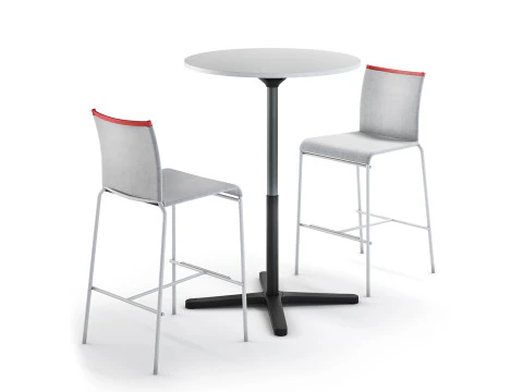 Vitra Super Fold table and Calligaris Web bar stool 3D Model