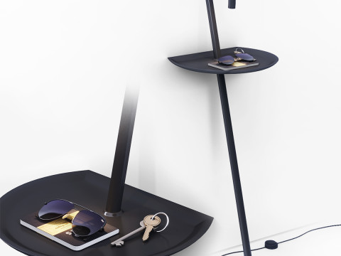 Floor lampand decor 3D Model