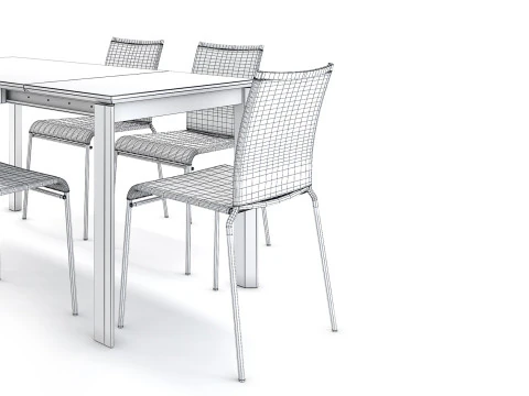 Table with chairs 3D Model