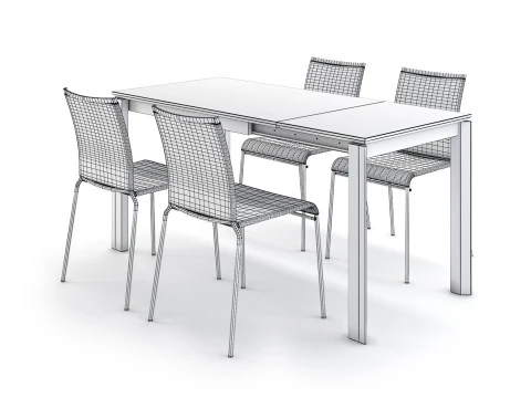 Table with chairs 3D Model