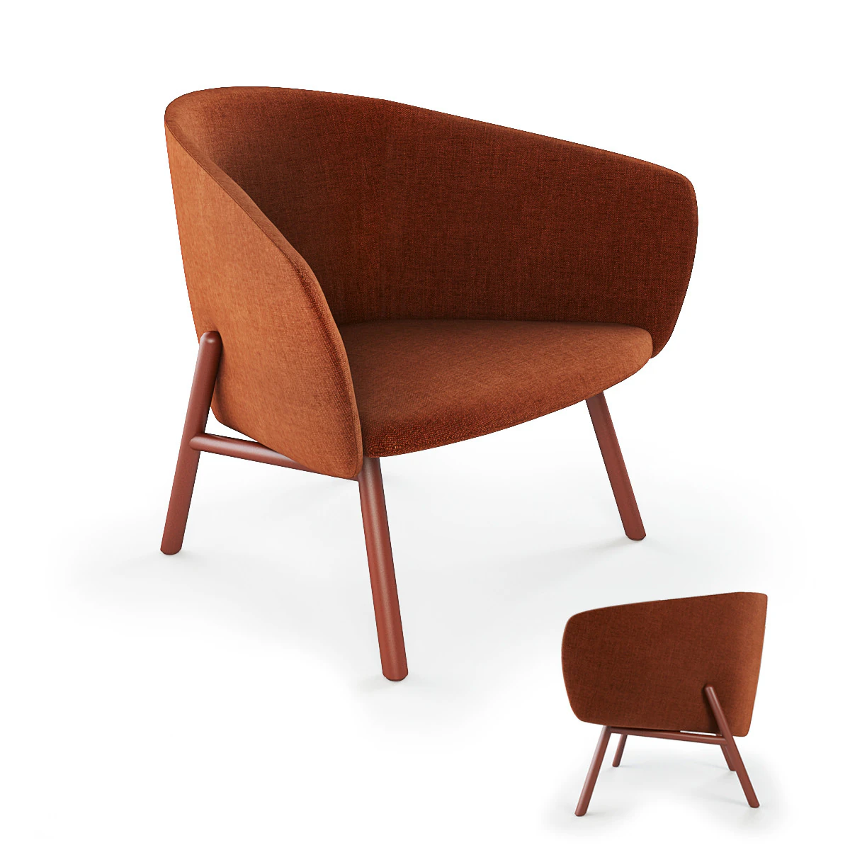 Kristalia Tuile armchair 3D Model .c4d .max .obj .3ds .fbx .stl .blend 