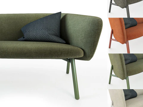 Kristalia Tuile sofa 3D Model