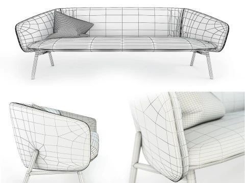 Kristalia Tuile sofa 3D Model