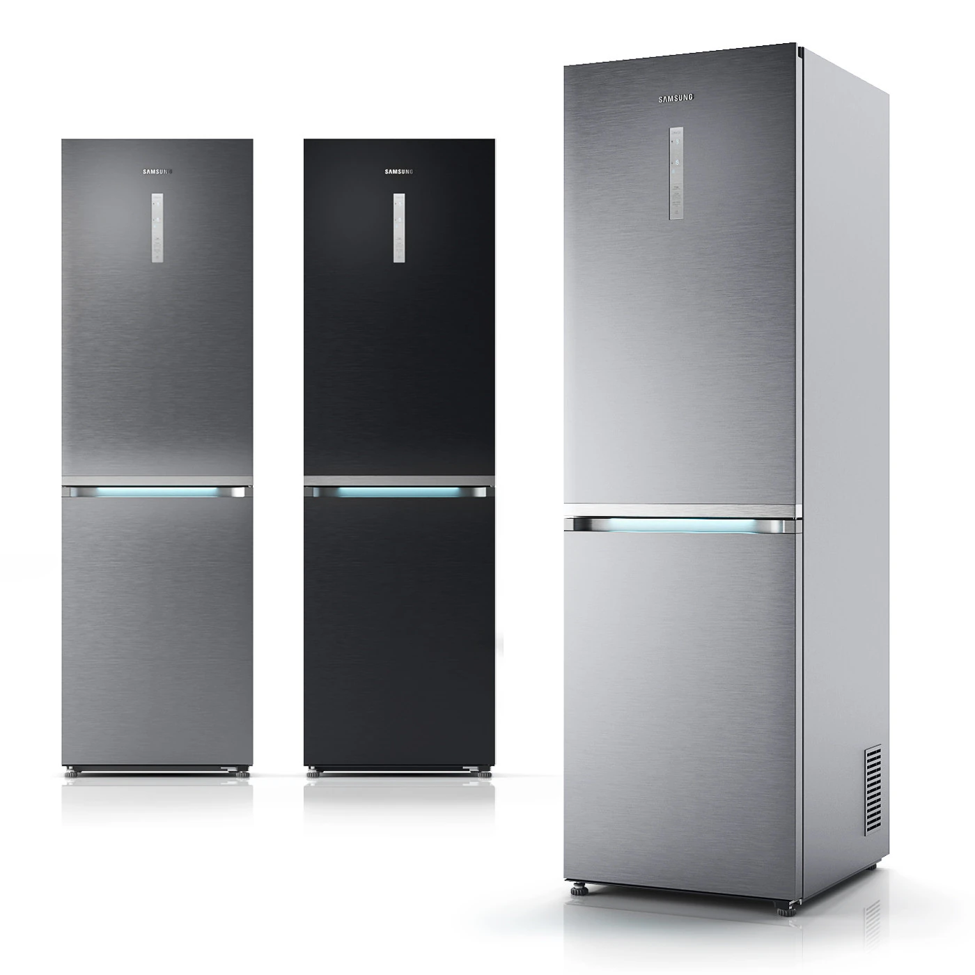 Samsung Classic Fridge Freeze 3D Model .c4d .max .obj .3ds .fbx .stl .blend 
