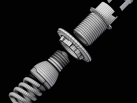 蛍光灯 E27 3Dモデル