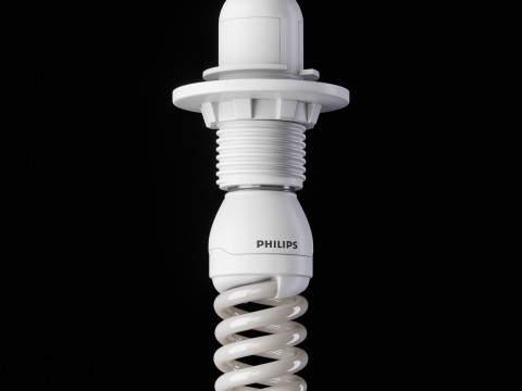 L&aacute;mpara Fluorescente E 27 Modelo 3D