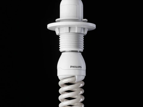 蛍光灯 E27 3Dモデル