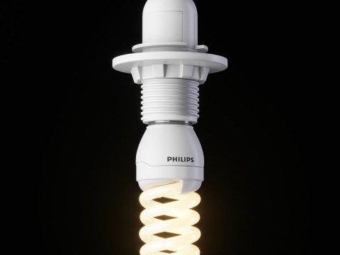 L&aacute;mpara Fluorescente E 27 Modelo 3D