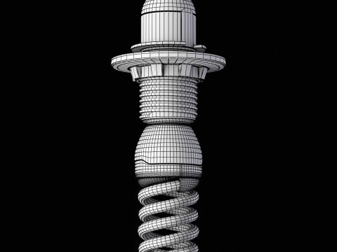 L&aacute;mpara Fluorescente E 27 Modelo 3D