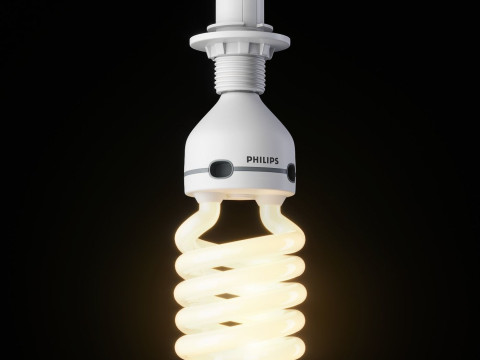 L&aacute;mpara Fluorescente E 27 Modelo 3D
