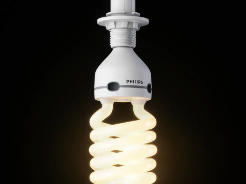 蛍光灯 E27 3Dモデル