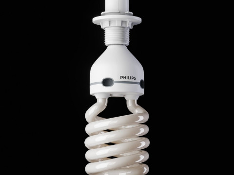 L&aacute;mpara Fluorescente E 27 Modelo 3D