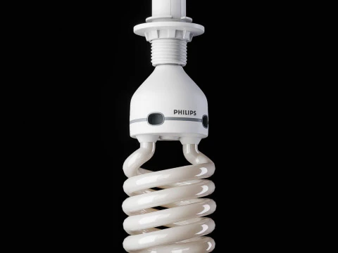 蛍光灯 E27 3Dモデル