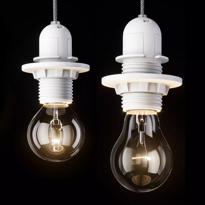 Incandescent light bulb E14 E27 3D Model .c4d .max .obj .3ds .fbx .stl .blend 