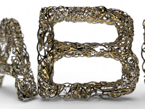 dual mesh fonts 3D प्रिंट मॉडल