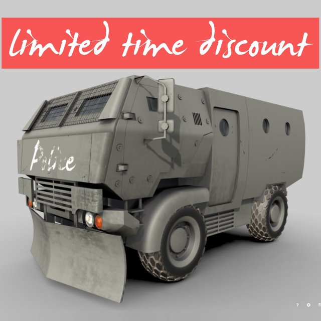 riot truck-001 3D Modell .c4d .max .obj .3ds .fbx .stl .blend