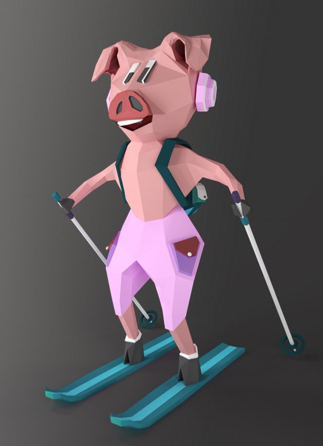 piggy Model 3D .c4d .max .obj .3ds .fbx .stl .blend 