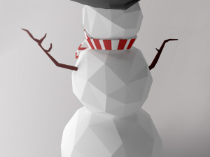 snowman in hat 3D 模型