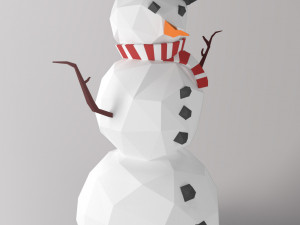snowman in hat 3D 模型