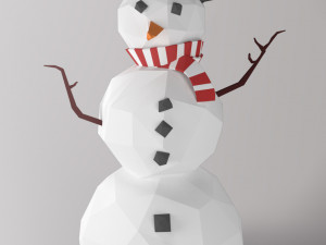 snowman in hat 3D Модель