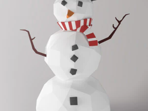 टोपी में स्नोमैन 3D मॉडल