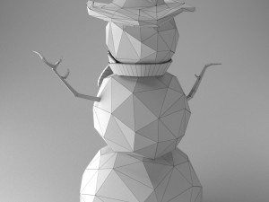 snowman in hat 3D 模型