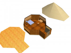 cosy chalet low poly low-poly 3D-Modell