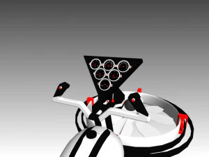 hover bike with sidecar 3D Model