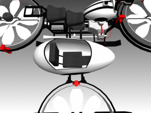 hover bike with sidecar 3D 模型