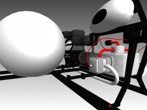 hover bike with sidecar 3D 模型