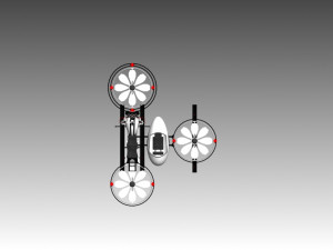 hover bike with sidecar 3D 模型