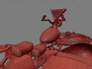 hover bike with sidecar 3D 模型