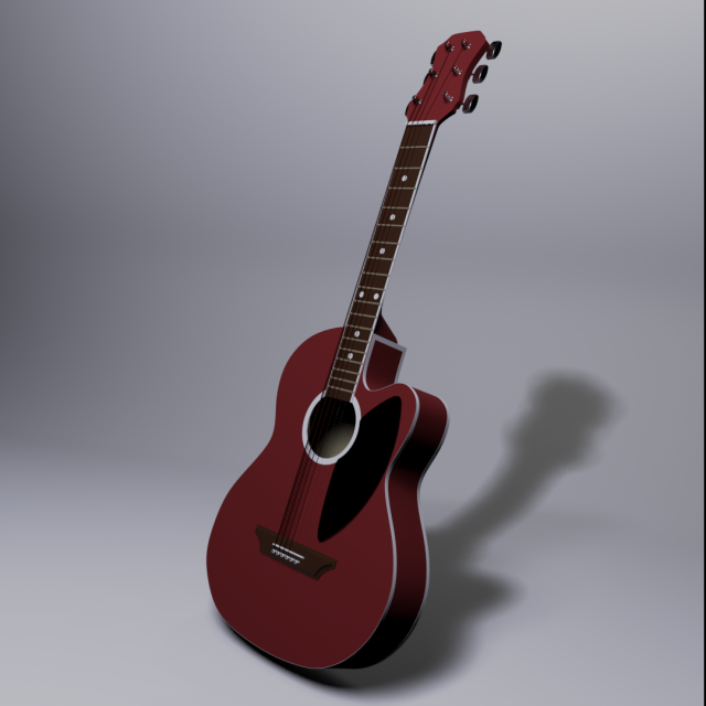 classical guitar 3D 모델 .c4d .max .obj .3ds .fbx .stl .blend 