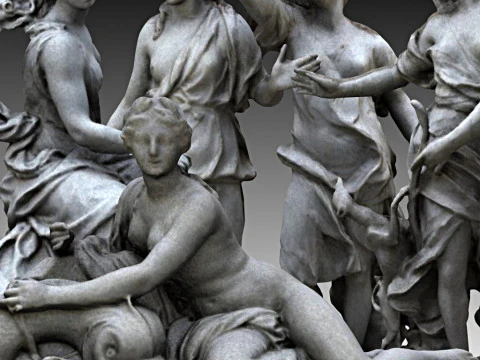 Louvre Museum Sculptures Collection 3D Model