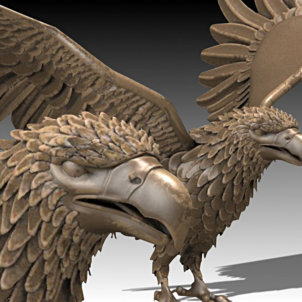 Eagle Bronze Sculpture 3D Model .c4d .max .obj .3ds .fbx .stl .blend 