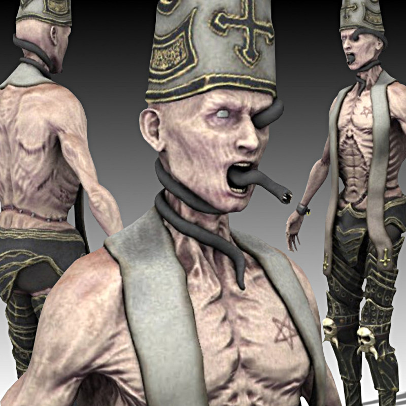 Zombie Priest 3D Model .c4d .max .obj .3ds .fbx .stl .blend 