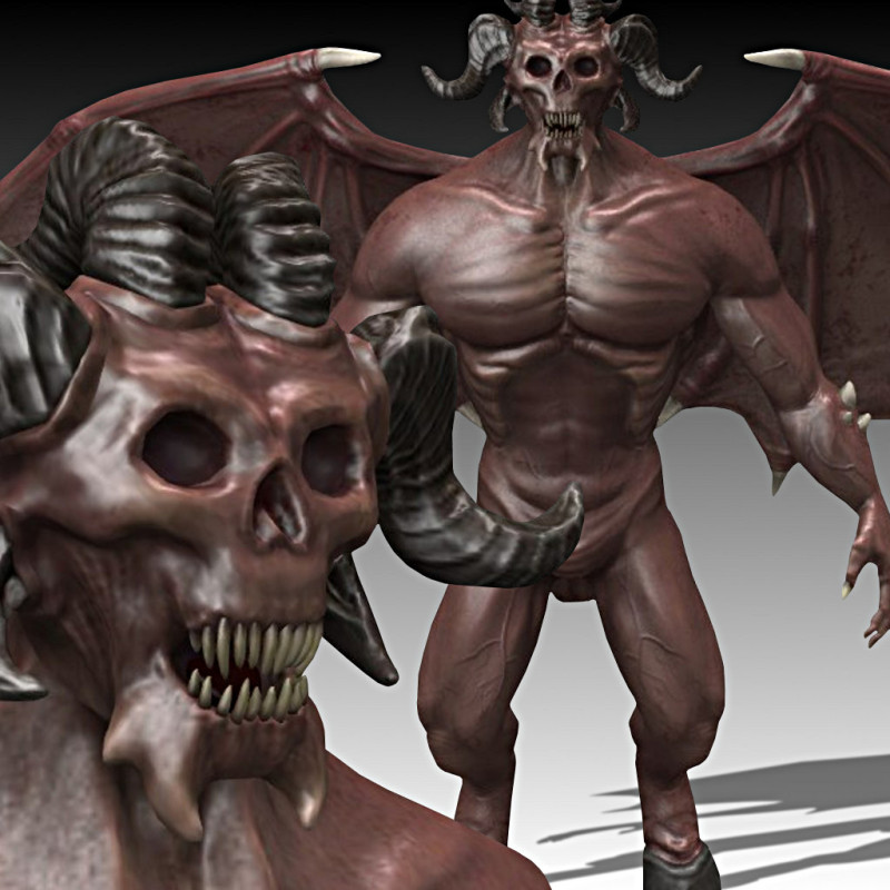 Draemoth Demon 3D Модель .c4d .max .obj .3ds .fbx .stl .blend