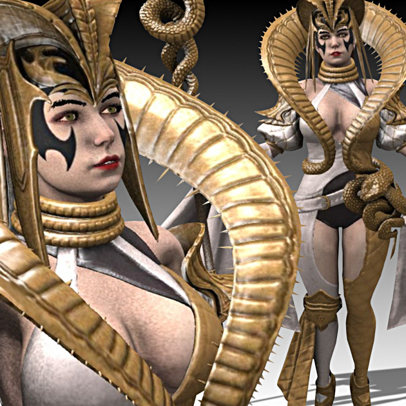 Cobra Priestess 3D 模型 .c4d .max .obj .3ds .fbx .stl .blend