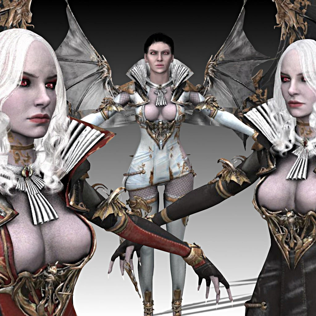 Bayan Vampir Koleksiyonu 3D Model .c4d .max .obj .3ds .fbx .stl .blend 