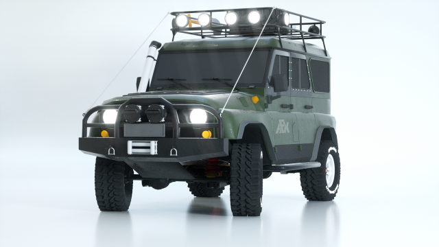 uaz hunter rigged Modello 3D .c4d .max .obj .3ds .fbx .stl .blend 