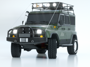 uaz hunter rigged 3D Model