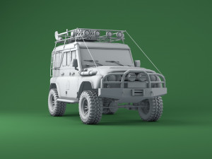 uaz hunter rigged Modello 3D