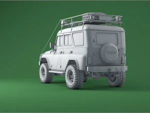 uaz hunter rigged 3D Model